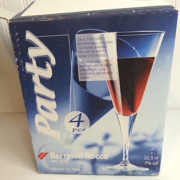 BormioliRocco  4 Bubble Stem Claret Wine Glass(s) 7 5/8 oz Made in‎ Italy - Picture 1 of 4